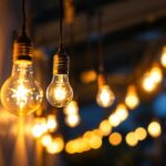 A photograph of a well-lit indoor or outdoor space showcasing dusk to dawn led light bulbs in use