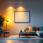 A photograph of a well-lit indoor space showcasing a stylish flood light installation