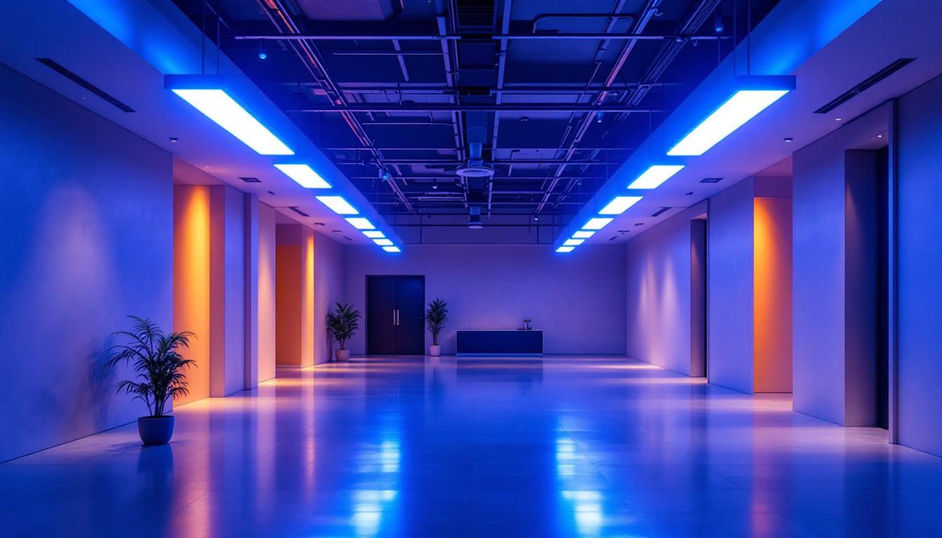 A photograph of a well-lit indoor space featuring 8 ft led lighting fixtures