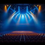 A photograph of a well-designed auditorium showcasing various lighting setups