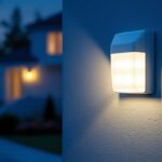 A photograph of a well-installed outdoor light junction box in a residential setting