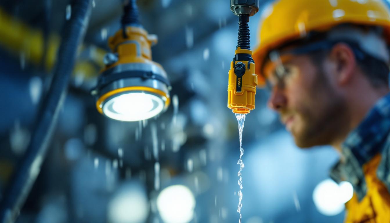 A photograph of capture a photograph of a lighting contractor in the field