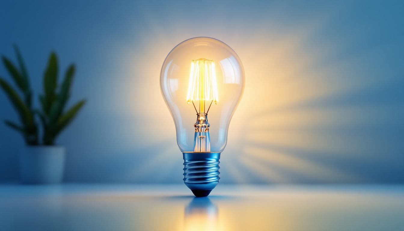 A photograph of a stylishly designed b lamp bulb in a contemporary lighting setting