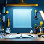 A photograph of a well-organized lighting contractor's workspace