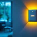 A photograph of a modern wall receptacle featuring innovative lighting technology