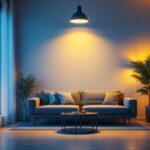 A photograph of a well-lit space featuring an 8-inch led downlight installed in a modern setting