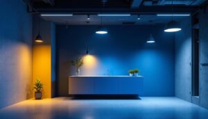 A photograph of a well-lit installation showcasing phoenix ligh products in use