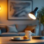 A photograph of a beautifully designed uplight in a stylish interior setting