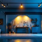 A photograph of a well-lit garage showcasing stylish