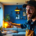 A photograph of a lighting contractor showcasing a well-lit residential or commercial space using 5000k color temperature lights