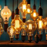 A photograph of a diverse array of unusual light bulbs displayed in an aesthetically pleasing arrangement