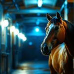 A photograph of a well-lit horse stall showcasing bright
