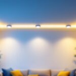 A photograph of a well-lit interior space featuring modern led recessed lighting bulbs