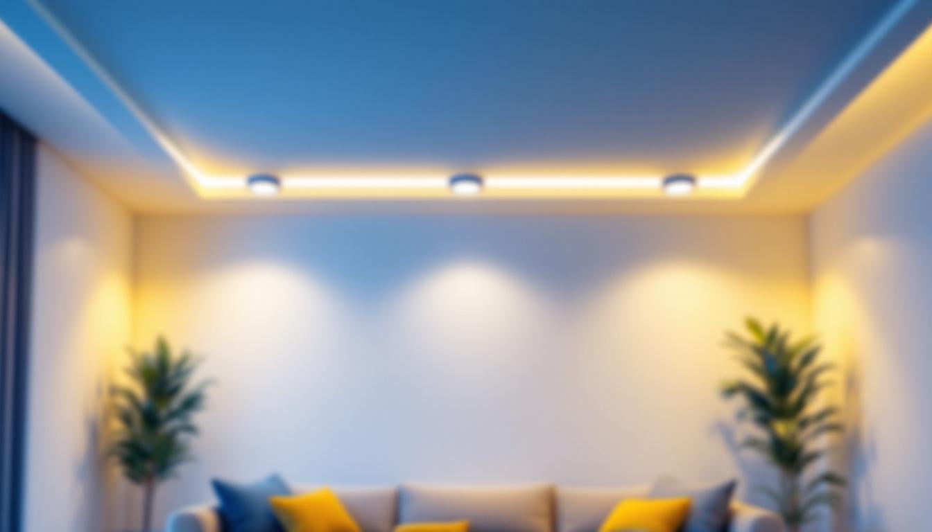 A photograph of a well-lit interior space featuring modern led recessed lighting bulbs
