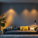 A photograph of a well-lit room showcasing various recessed light housings in action