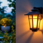 A photograph of a beautifully designed solar wall lantern installed on an outdoor wall