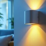 A photograph of a stylish led wall sconce installed in a modern indoor setting