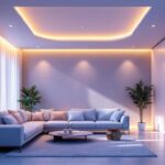 A photograph of a beautifully designed room featuring modern led recessed can lighting