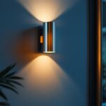 A photograph of a beautifully designed cylinder wall sconce installed in a stylish interior setting
