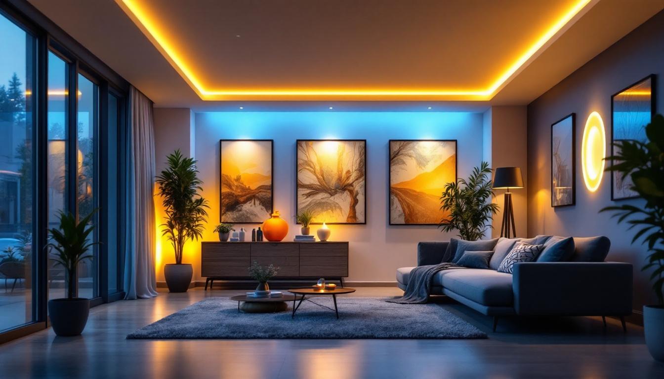 A photograph of a well-lit interior space showcasing recessed led can lights in various settings