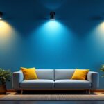 A photograph of a well-designed interior space featuring stylish wall-mounted led lights in various settings