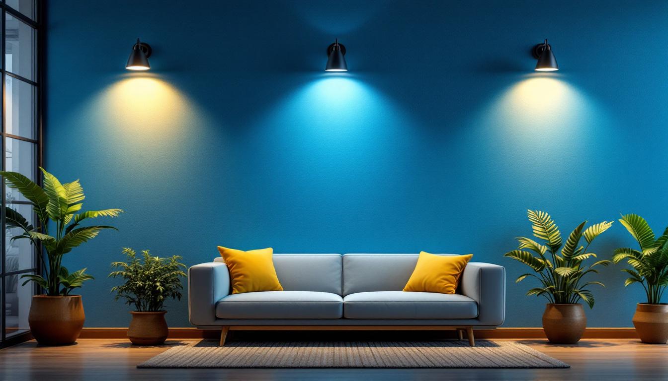 A photograph of a well-designed interior space featuring stylish wall-mounted led lights in various settings
