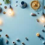 A photograph of a beautifully arranged flat lay of various pendant fixture parts