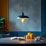 A photograph of a stylish and affordable pendant light hanging in a beautifully designed interior space