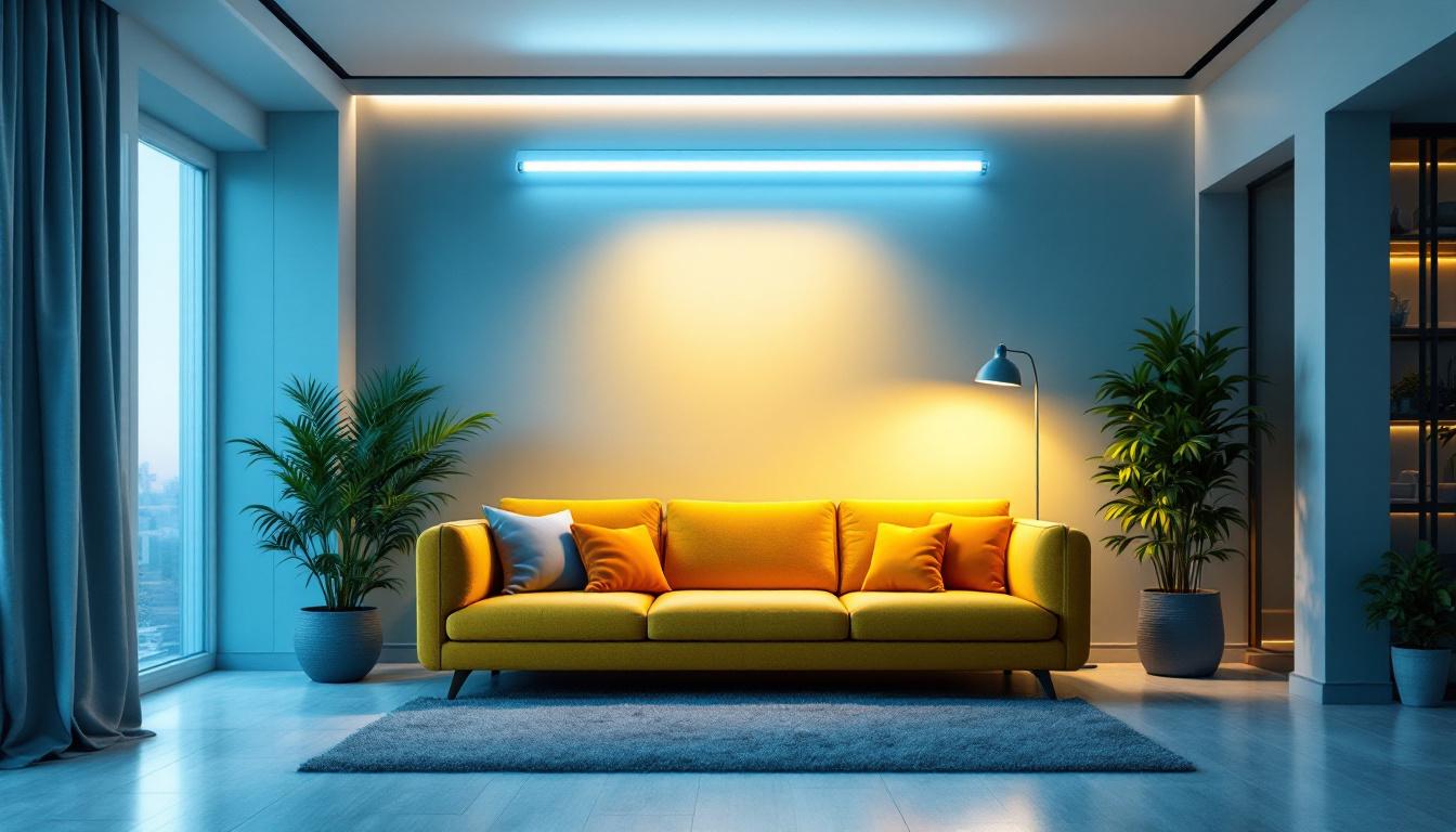 A photograph of a well-lit interior space showcasing a t8 tube light installation