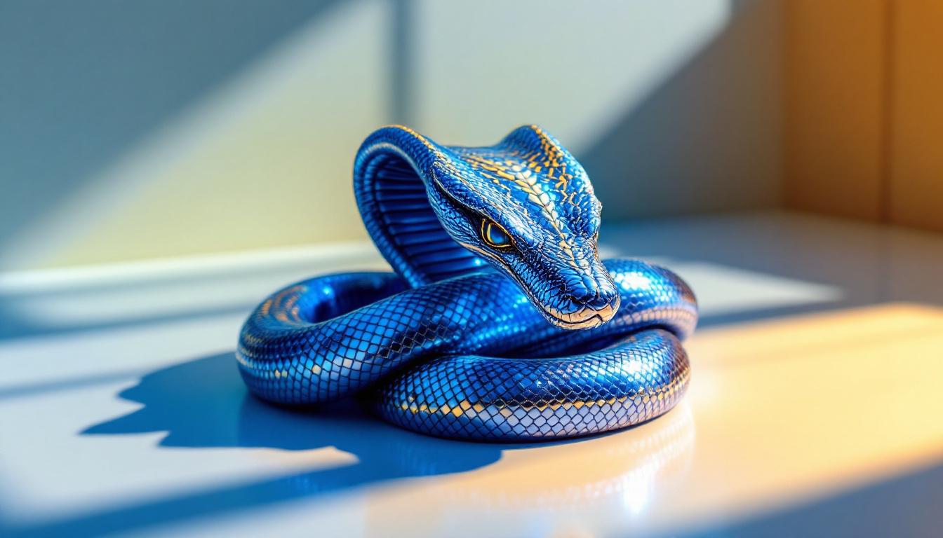 A photograph of a cobra headpiece elegantly positioned in a well-lit environment