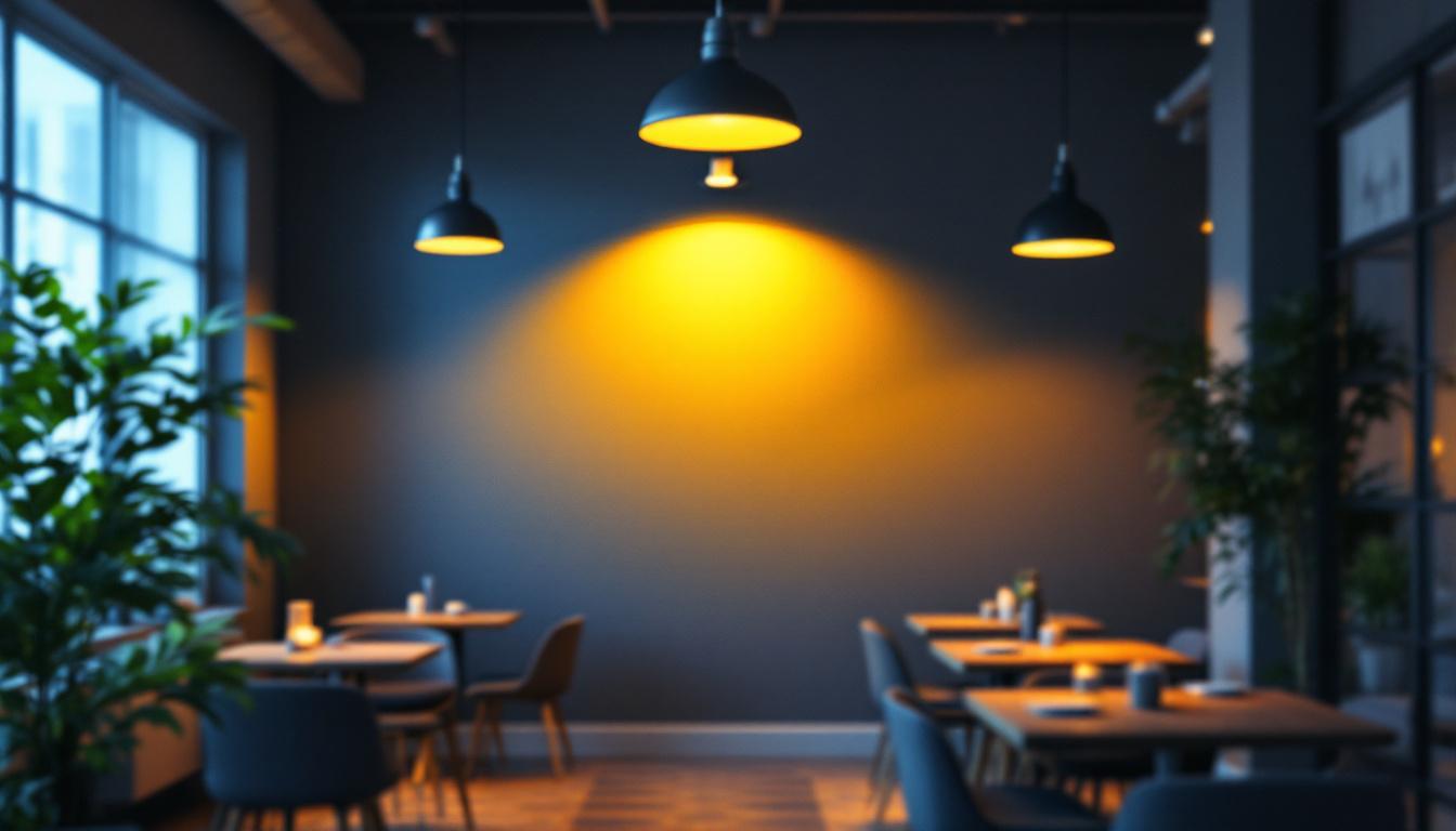 A photograph of a well-lit indoor space showcasing 4ft t8 led bulbs in various lighting fixtures