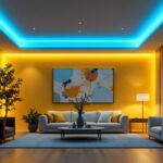 A photograph of a beautifully designed room featuring hidden ceiling lights