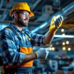 A photograph of a lighting contractor expertly installing or showcasing 4-foot t8 led bulbs in a commercial or residential setting