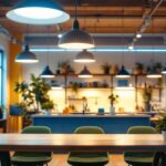 A photograph of a well-lit commercial space showcasing pacific lamp's led lights in action