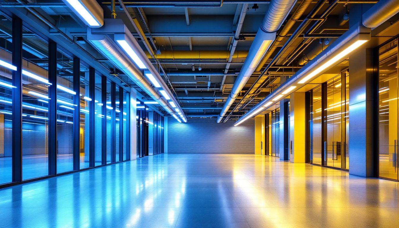 A photograph of a well-lit interior space showcasing a t5 ballast bypass led installation