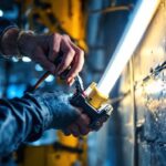 A photograph of a skilled electrician expertly wiring led tube lights without a ballast