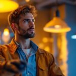 A photograph of a beautifully lit interior space featuring aesthetic led lights