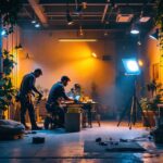 A photograph of capture a photograph of a beautifully lit indoor or outdoor space showcasing various 12v led lights in use