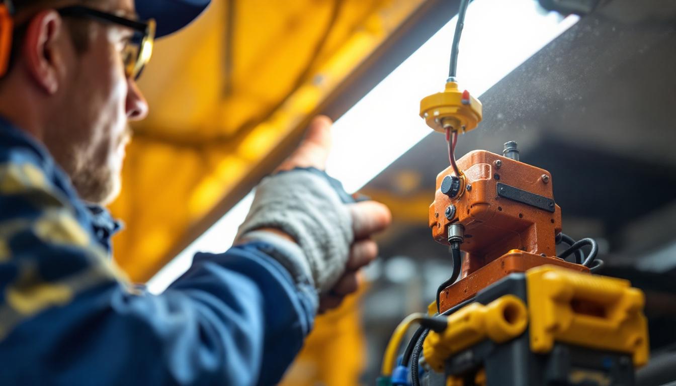 A photograph of a lighting contractor expertly working on a led fixture