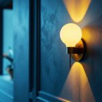 A photograph of a stylish commercial wall sconce in an elegantly designed space