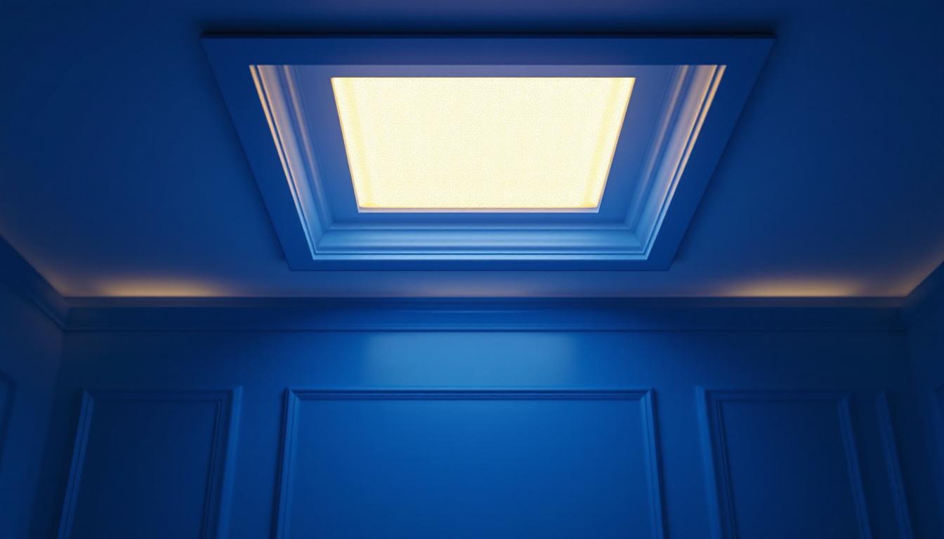 A photograph of a beautifully designed recess light cover installed in an elegant room setting