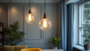 A photograph of a beautifully designed light pendant chandelier hanging elegantly in a stylish interior setting