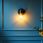 A photograph of a beautifully designed wall lighting fixture in a stylish interior setting