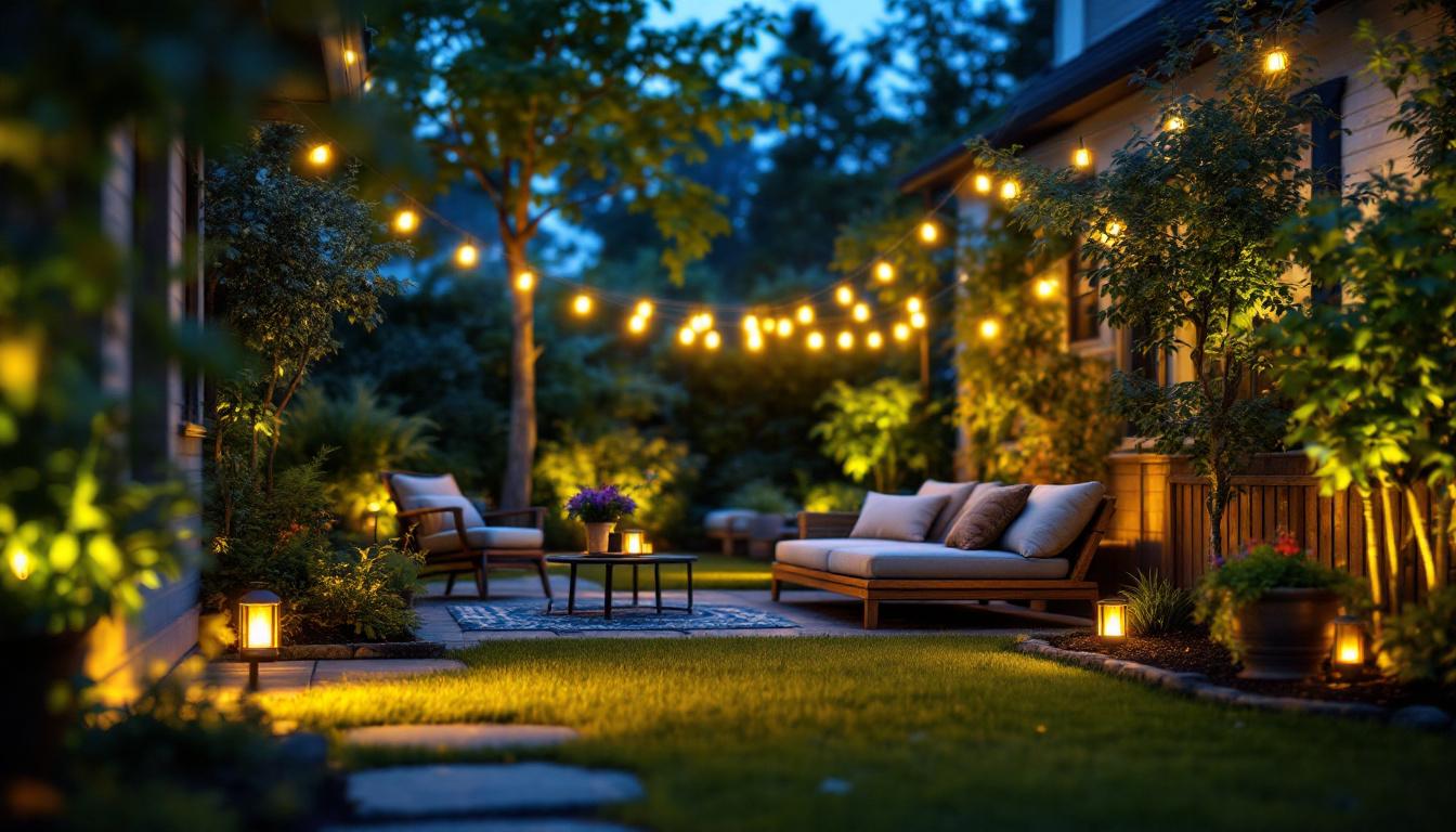 A photograph of a well-lit outdoor scene showcasing various applications of led puck lights