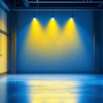 A photograph of a well-lit indoor or outdoor space showcasing a 48-inch led light installation