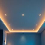 A photograph of a stylishly designed interior space featuring sleek 3-inch led recessed lighting