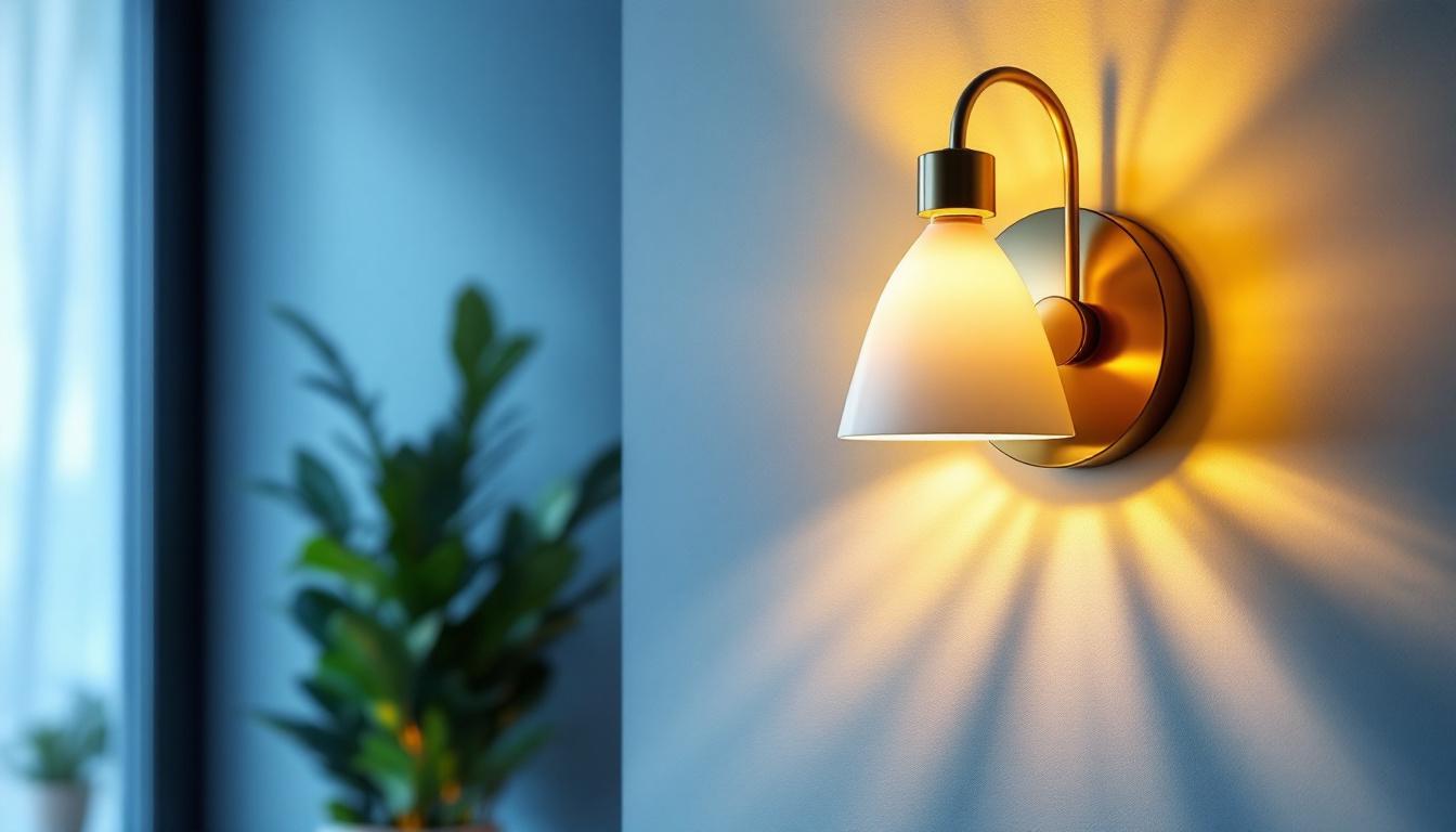 A photograph of a beautifully designed wall sconce in a well-lit interior setting