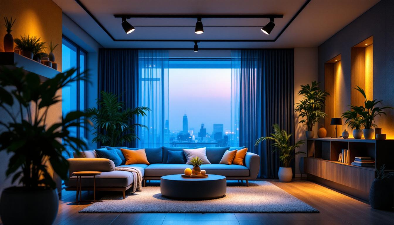 A photograph of a well-lit interior space featuring stylish led track lighting