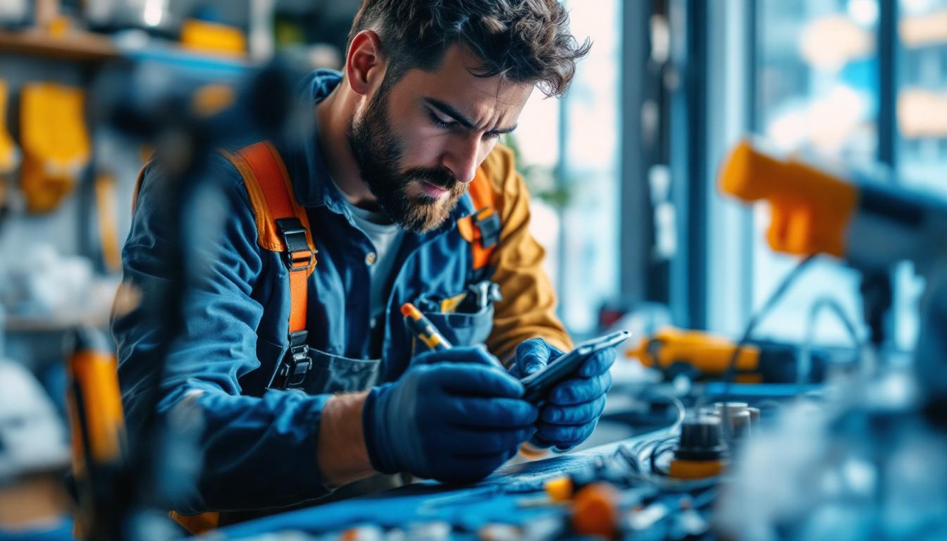 A photograph of a skilled lighting contractor carefully installing house wiring connectors
