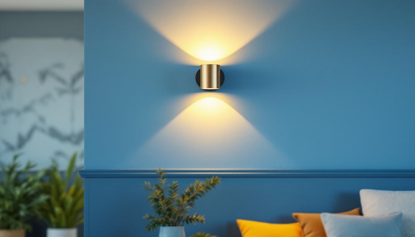 A photograph of a stylishly designed wall sconce in a well-lit interior setting